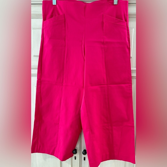 New never worn SZ L Counterparts Pink Wide Leg pull on Stretch Crop Pants - Picture 1 of 7